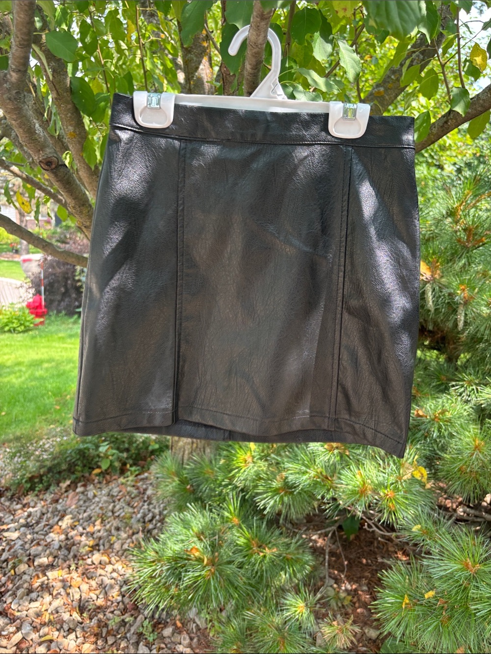 art class Black Faux Leather A-Line Mini Skirt